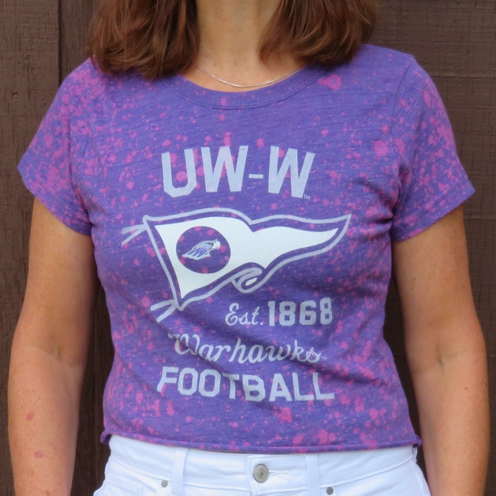 Whitewater Warhawks Bleach Crop Top sz S